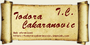 Todora Čakaranović vizit kartica